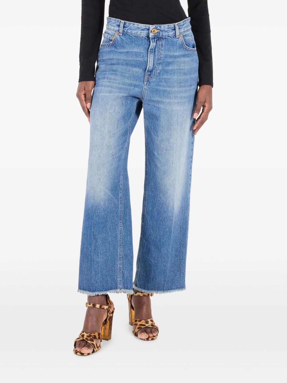 high-waisted wide-leg jeans - 3