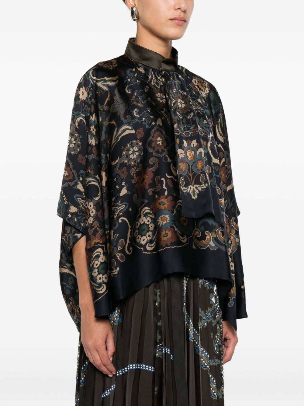 paisley-print layered blouse - 3