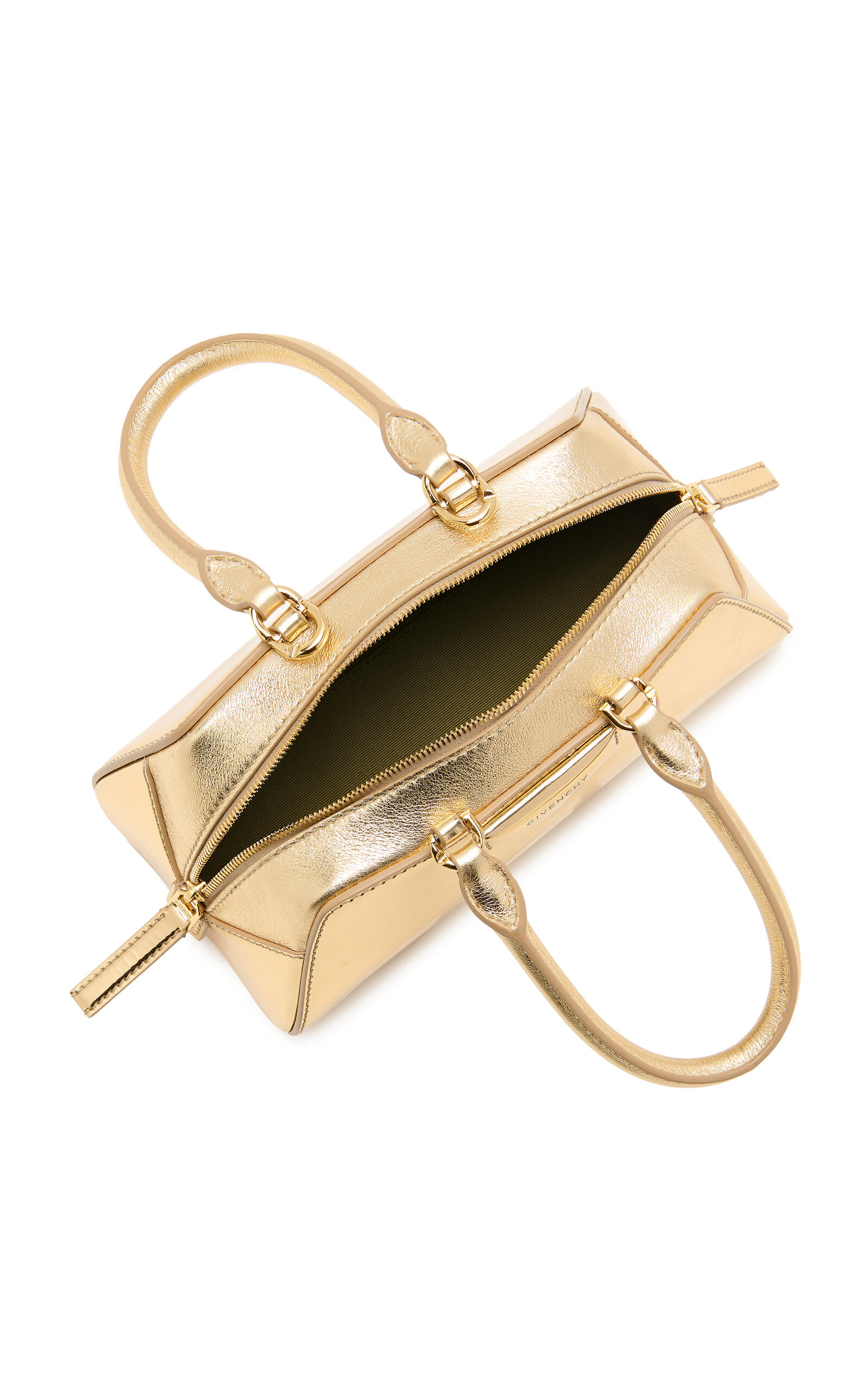 Antigona E/W Mini Metallic Leather Bag gold - 7