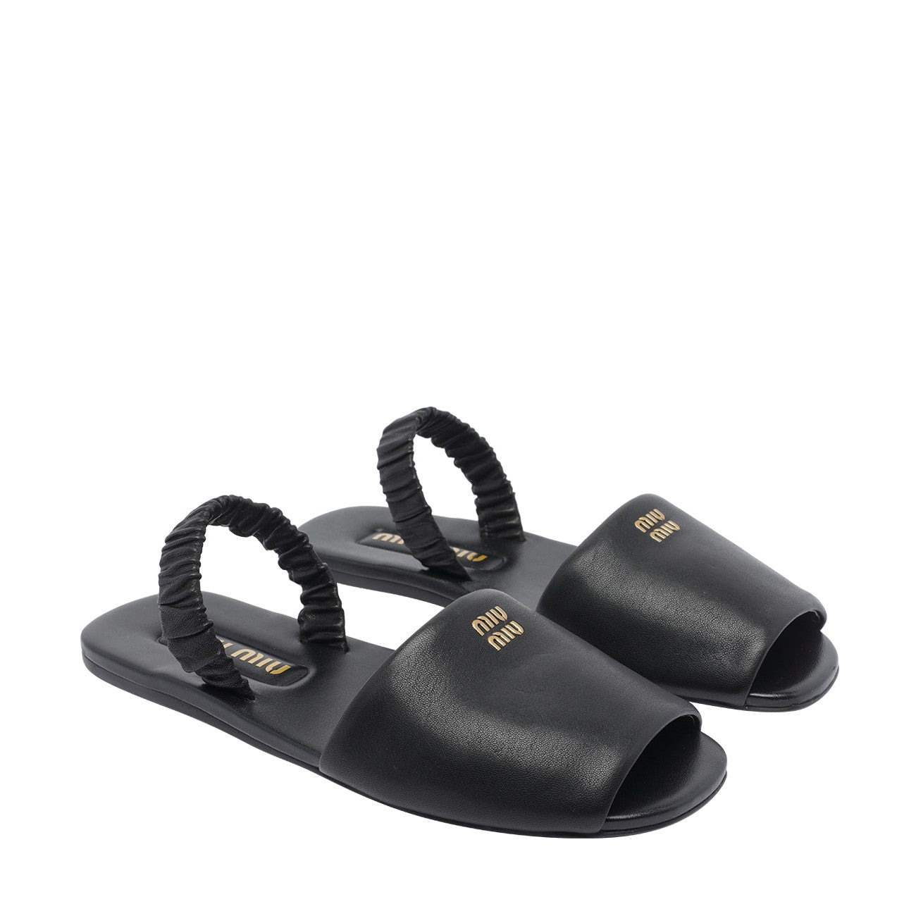 Miu Miu Women Logo Ruches Sandals - 2