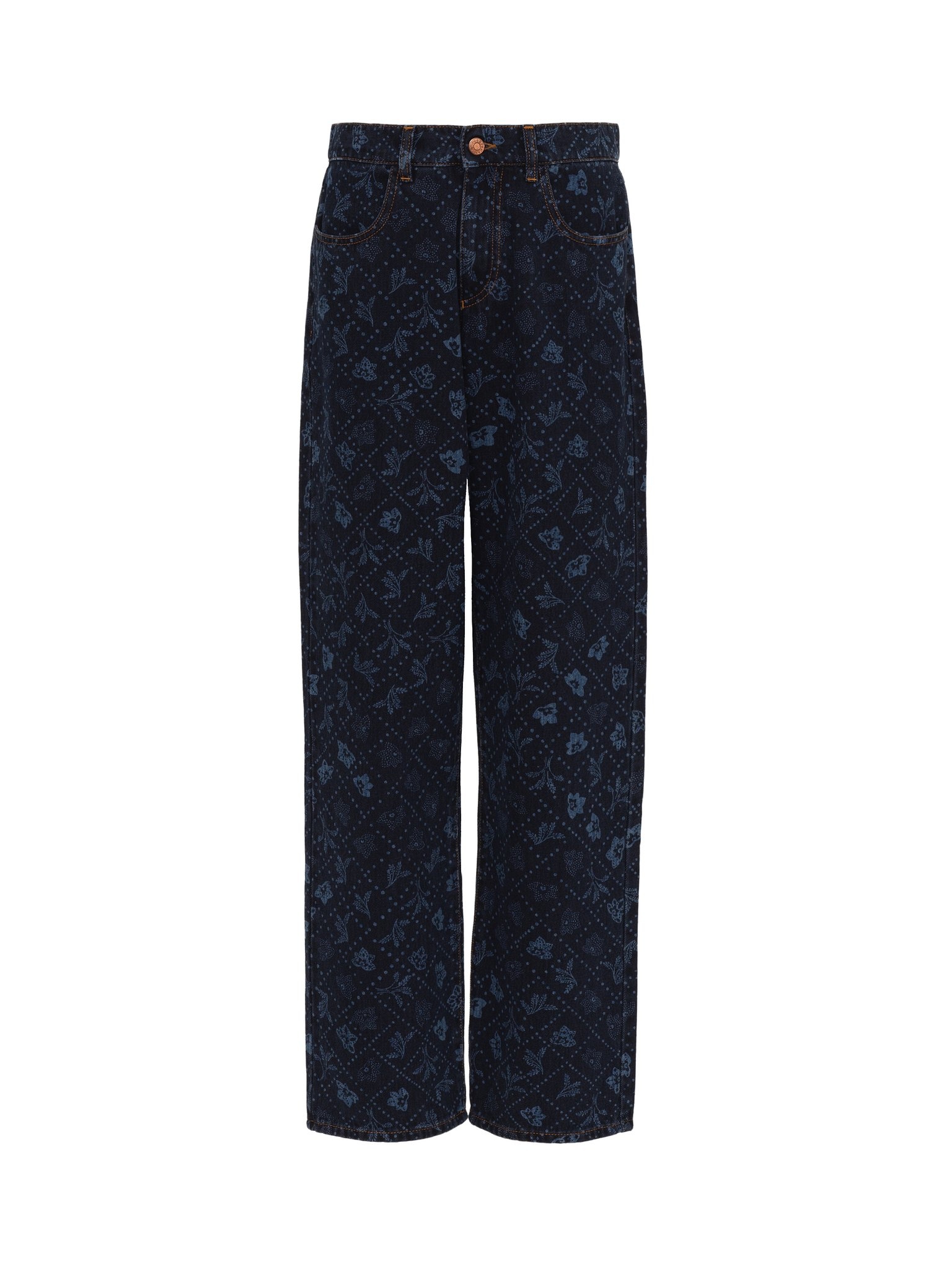 PRINTED DENIM PANTS - 1