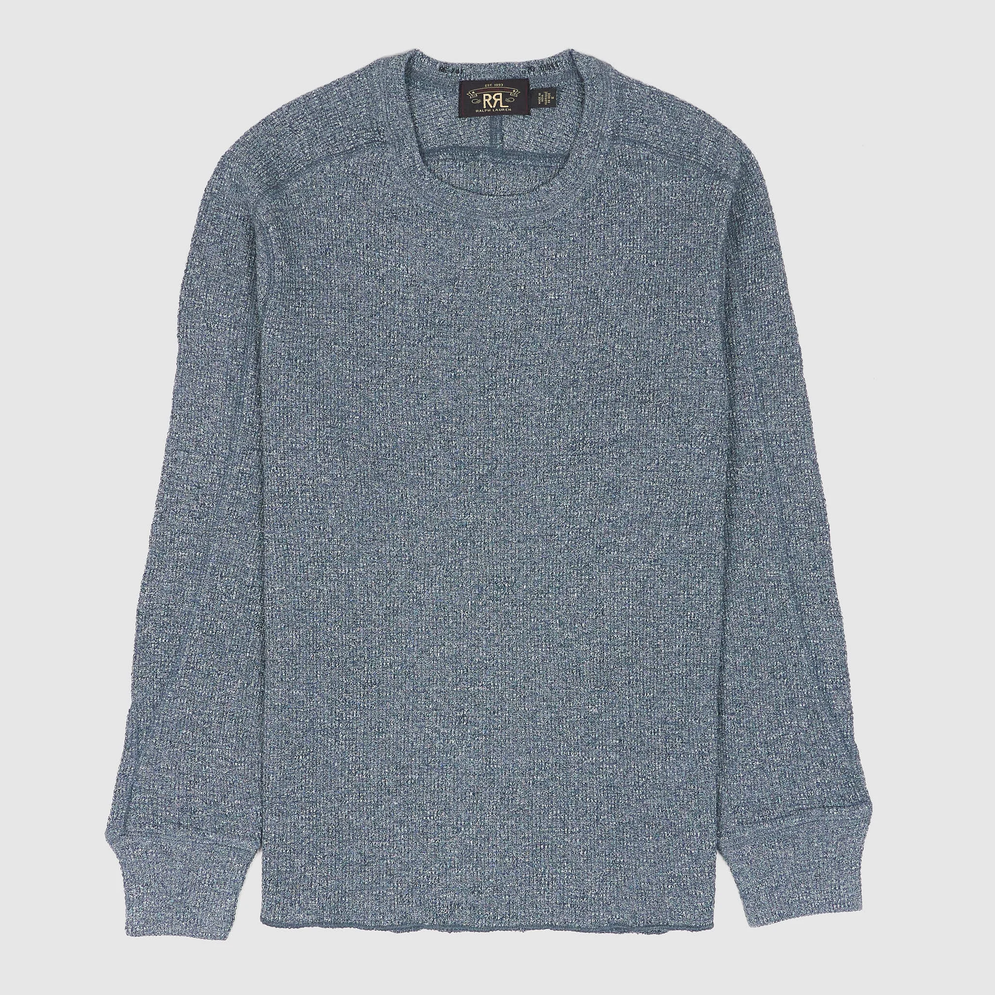 Double RL Long Sleeve Crewneck Waffle T-Shirt - 1