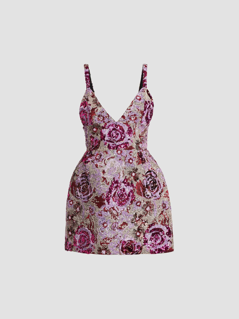 Women's Allegra Floral Sequined Minidress - Pink Multi 1