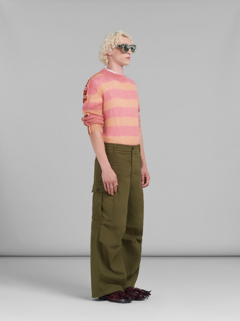 PEACH MOHAIR AND WOOL JUMPER WITH MIXED STRIPES - 5