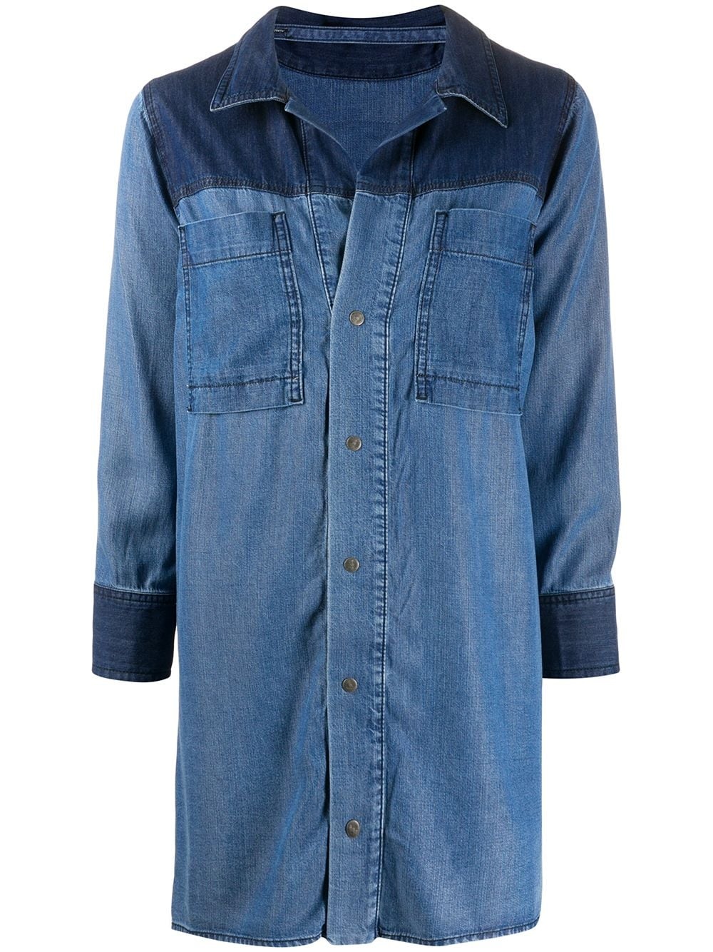 two-tone denim shirt - 1