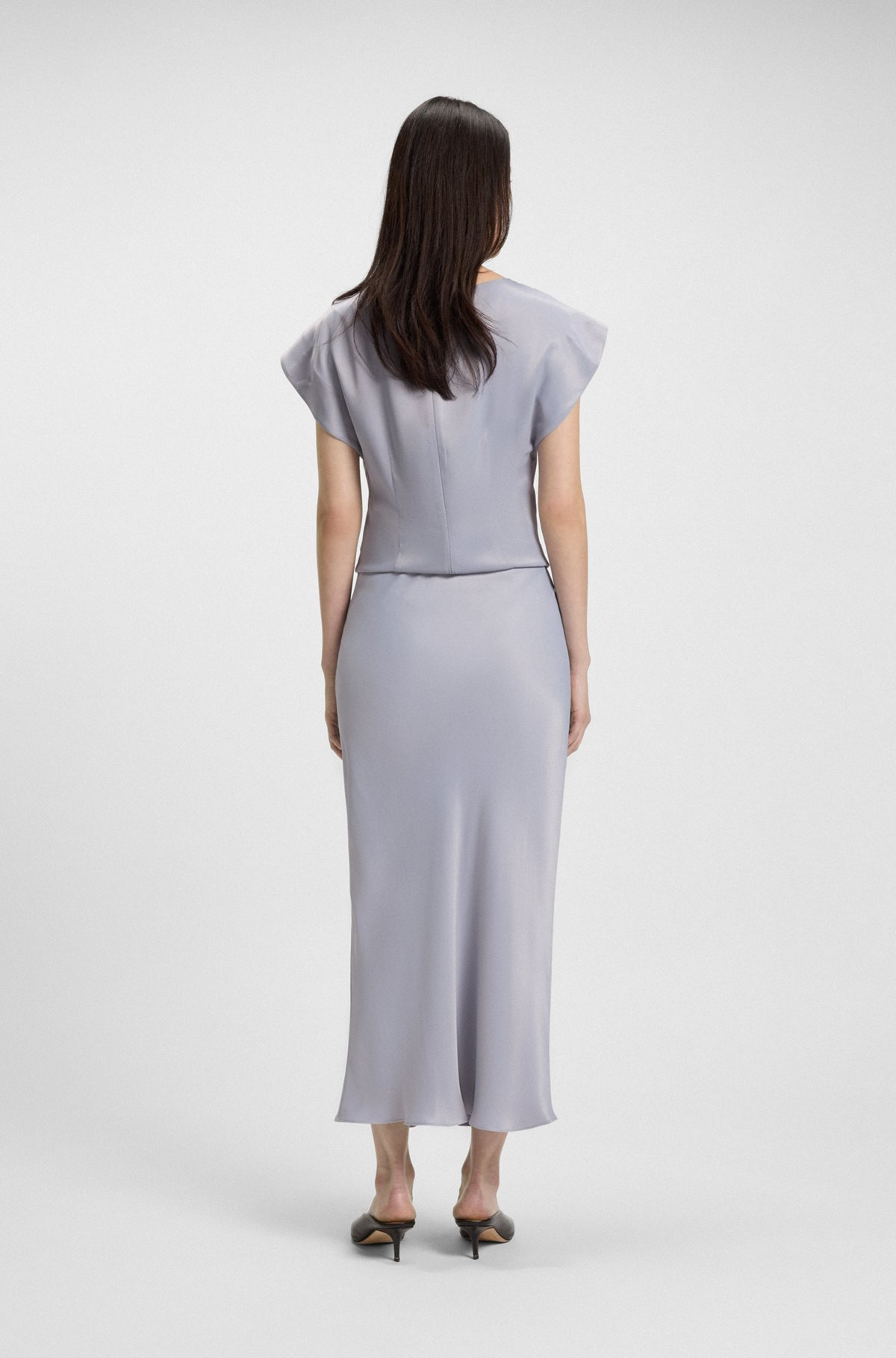 REGULAR-FIT MAXI SKIRT IN SATIN - 4