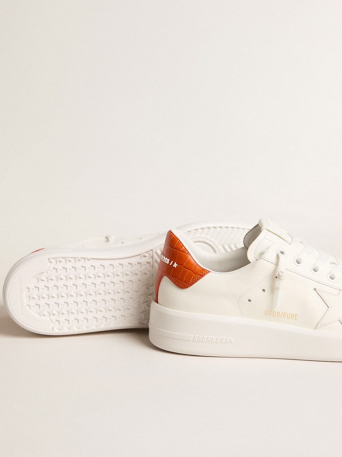 Women’s Purestar with white leather star and orange heel tab - 3
