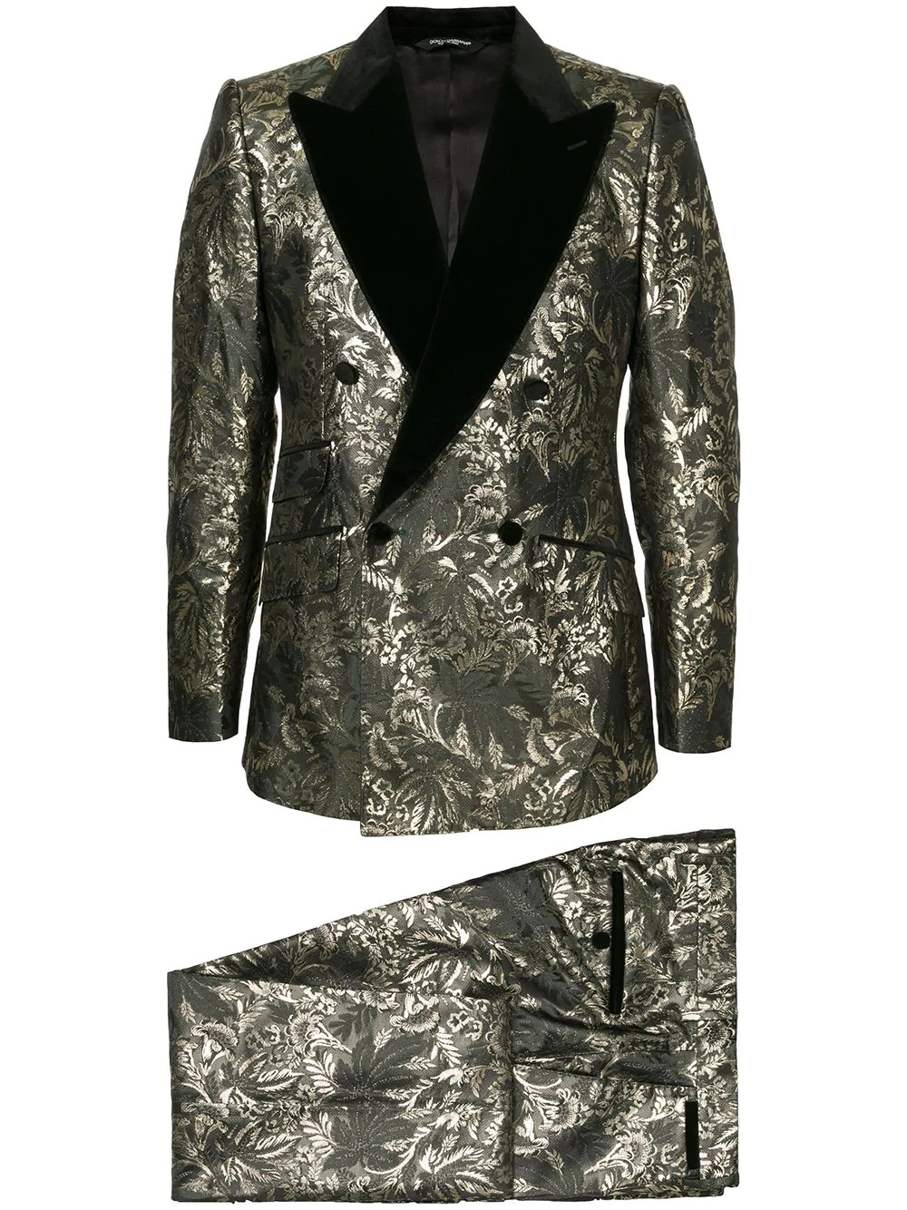 double-breasted jacquard dinner suit - 1