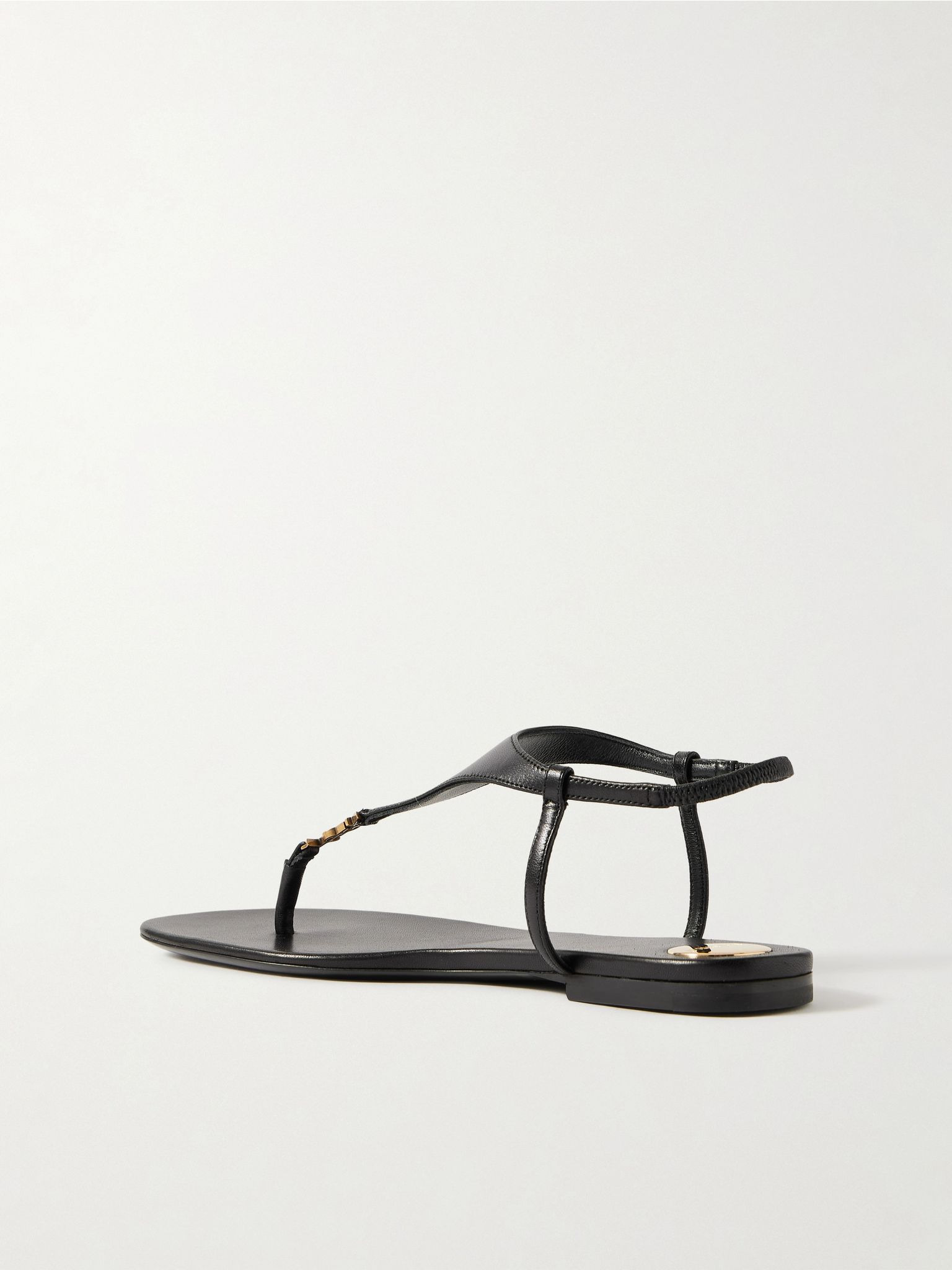 Cassandra logo-embellished leather sandals Black - 3