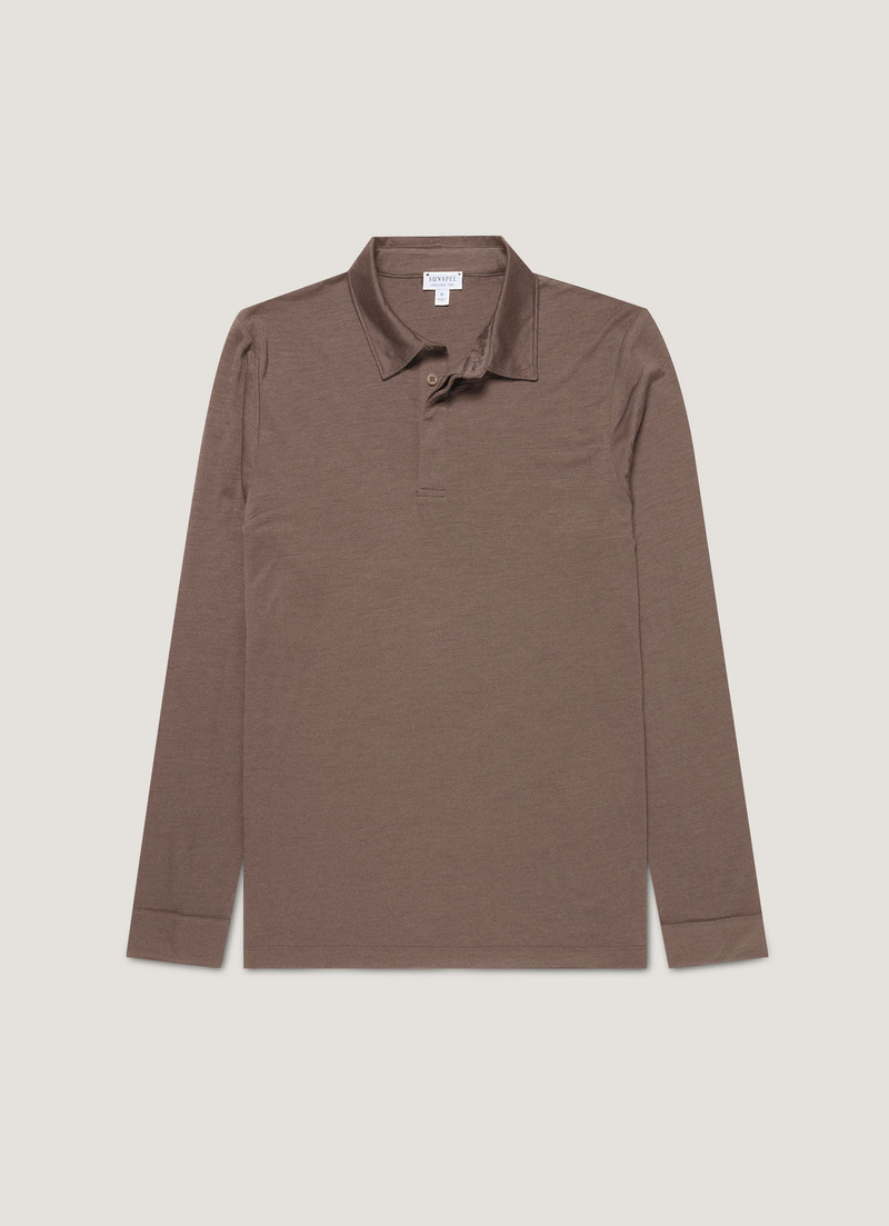 Long Sleeve Ultra‑Fine Merino Polo Shirt 1