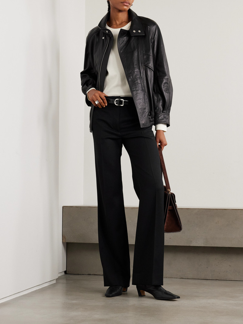 NOUR HAMMOUR Ariste Oversized Paneled Leather Jacket outlook