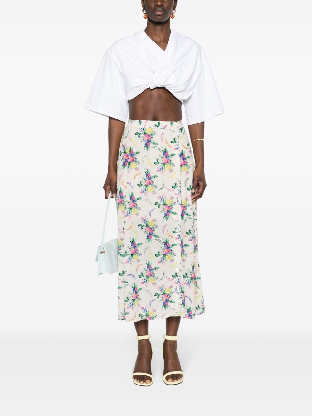 June floral-print midi skirt - 2