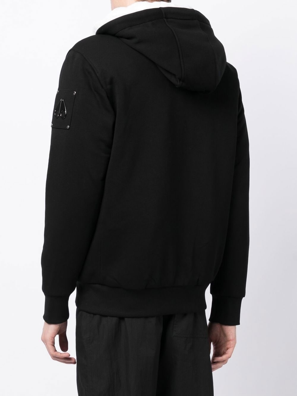 logo-plaque zip-up hooded jacket - 4
