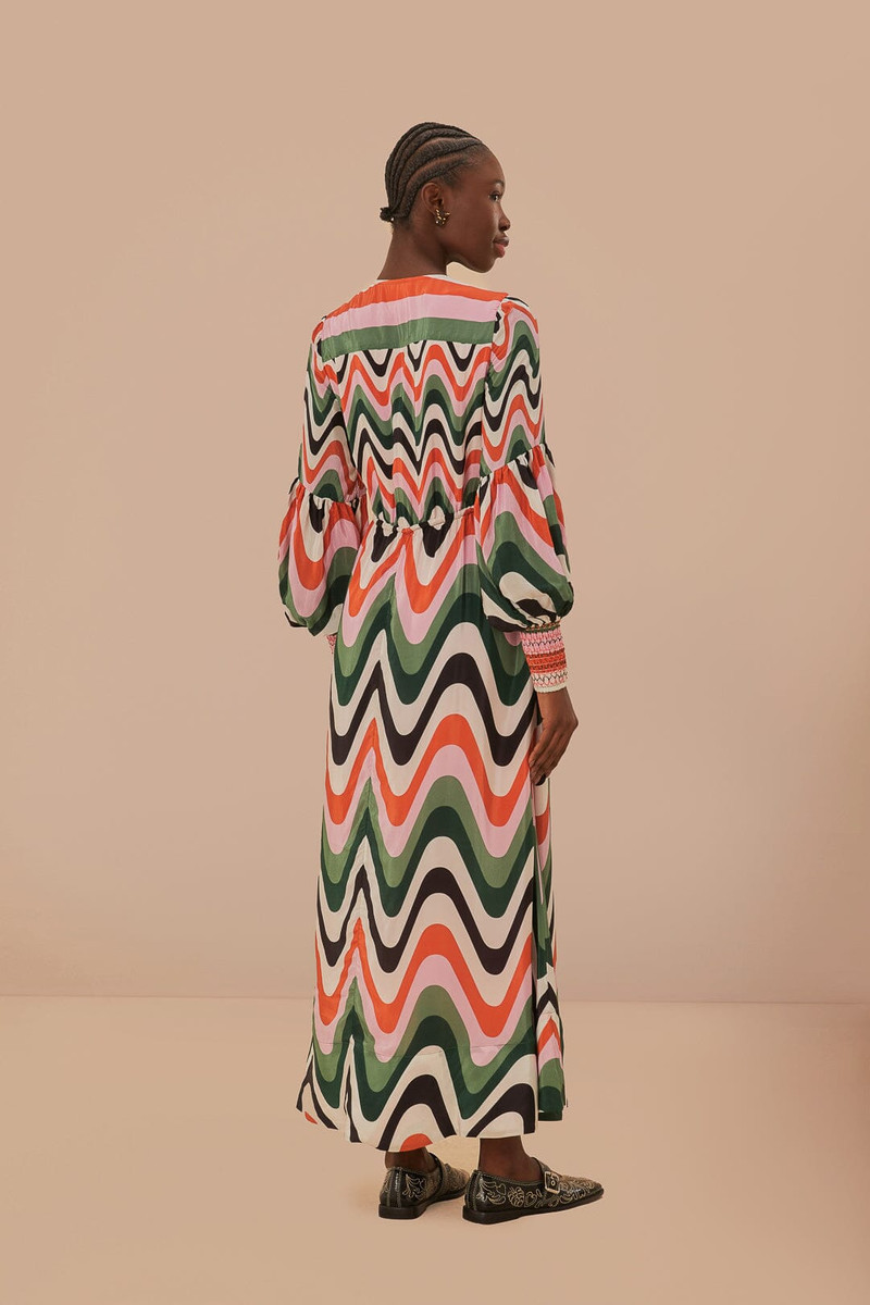 Multicolor Wave Gradient Maxi Dress 4