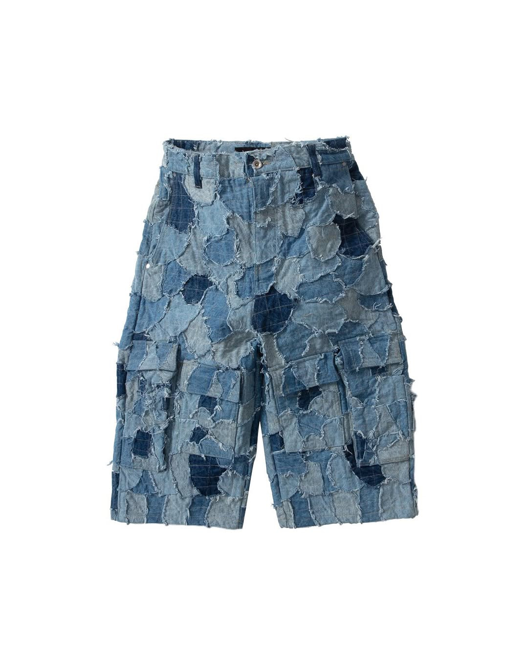 DENIM BORO CARGO SHORTS (SKY) - 1