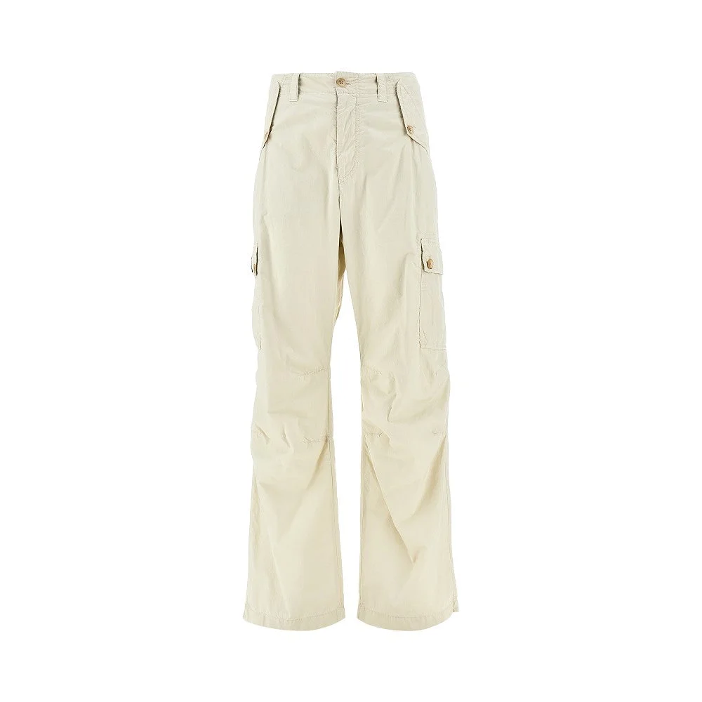 COTTON CARGO PANTS WITH LOGO PLATE - 1