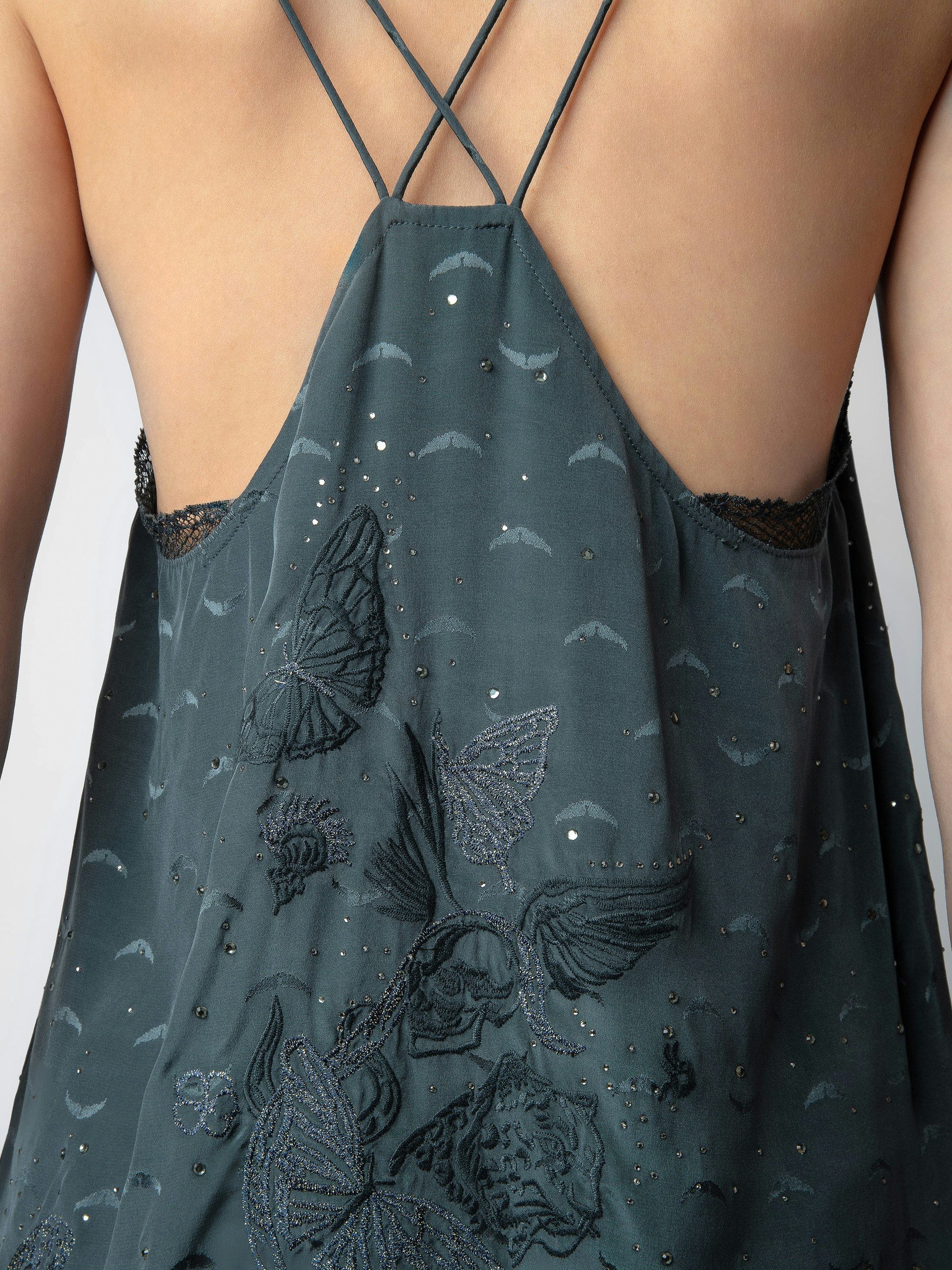 Calissa Silk Jacquard Dress - 4