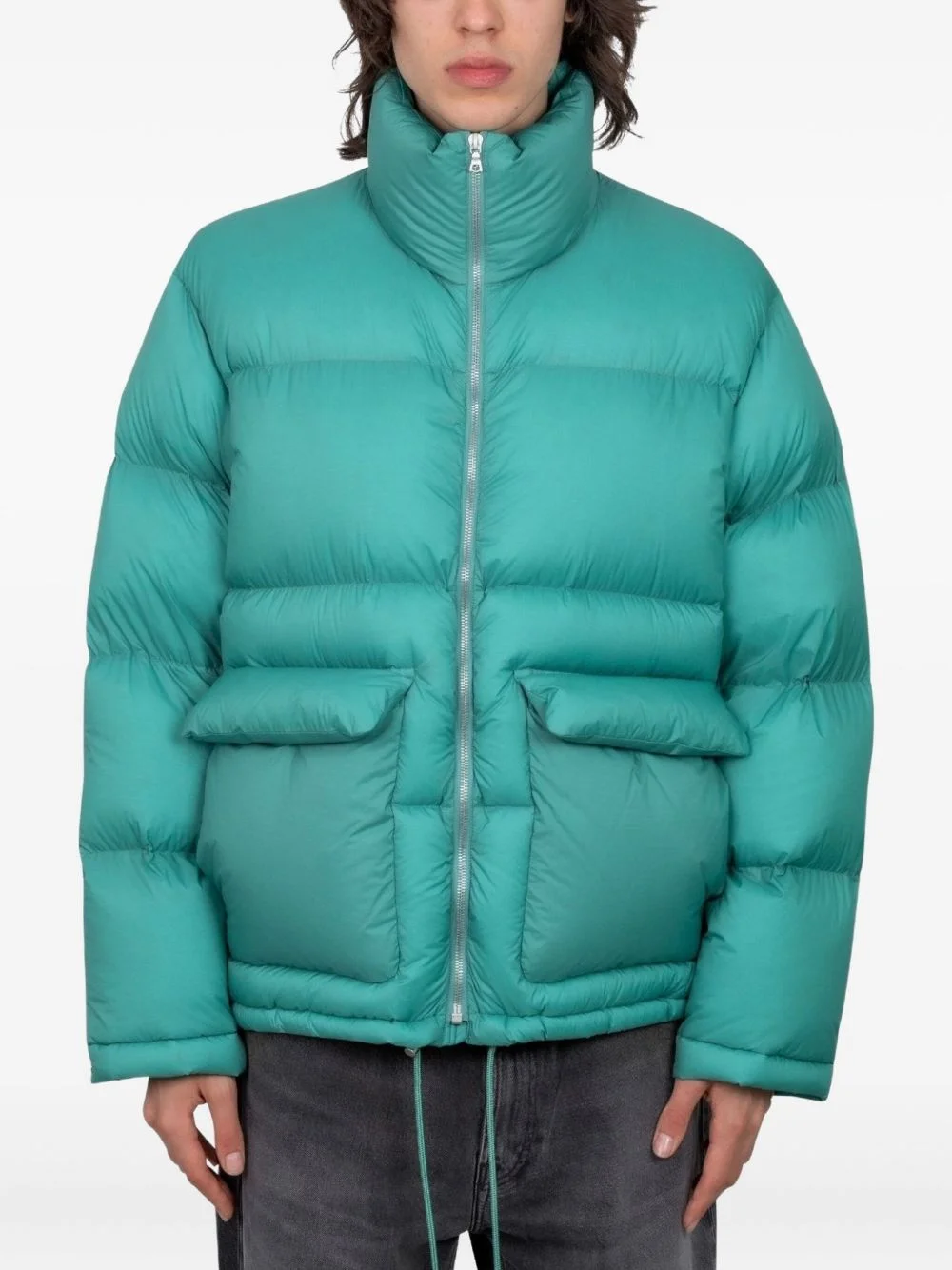 zip-fastening padded jacket - 1