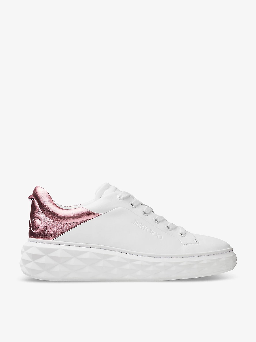 Diamond Maxi brand-embellished leather low-top trainers - 1