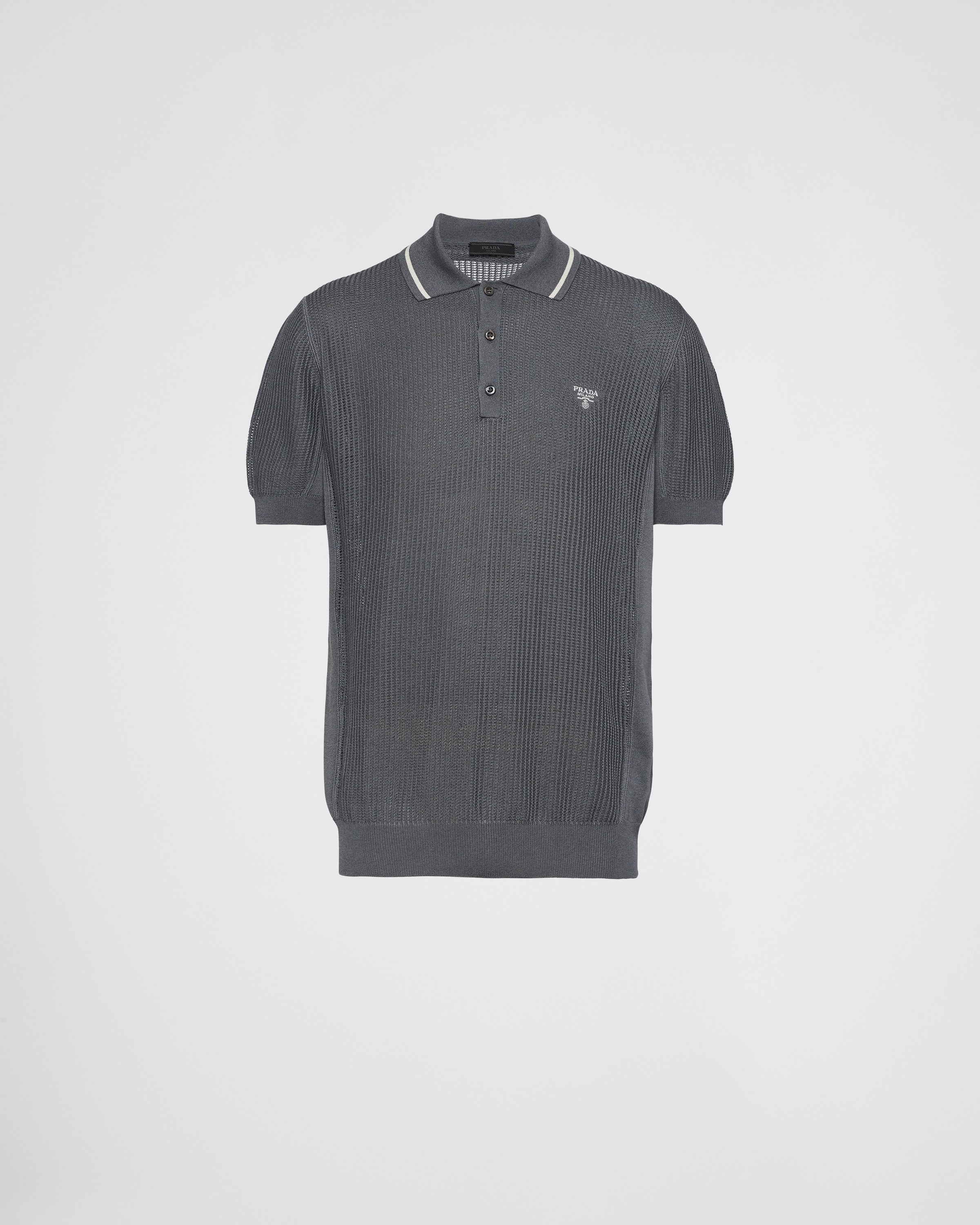 Silk and cotton polo shirt - 1