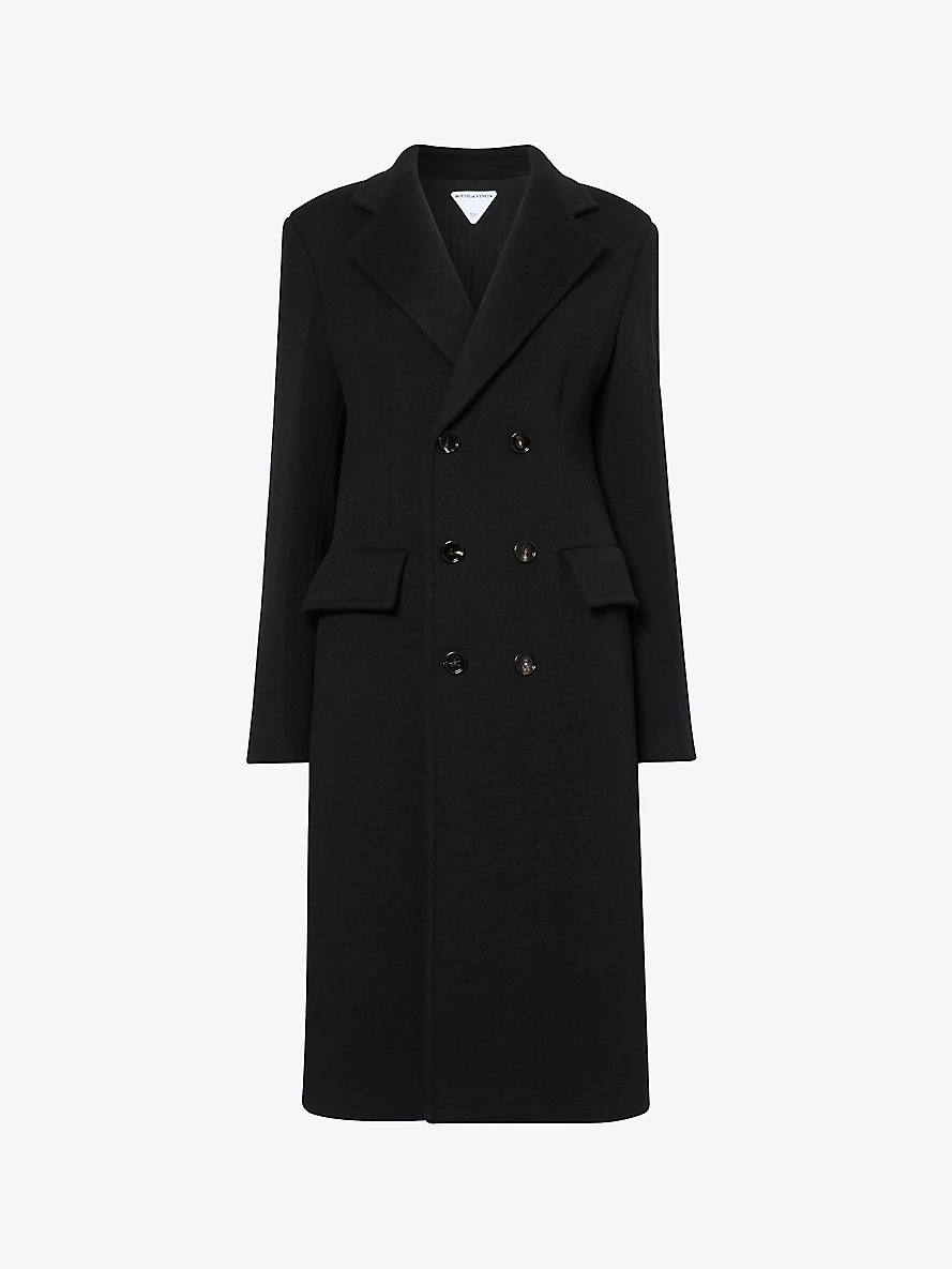 Double-breasted wool and cashmere-blend coat - 1