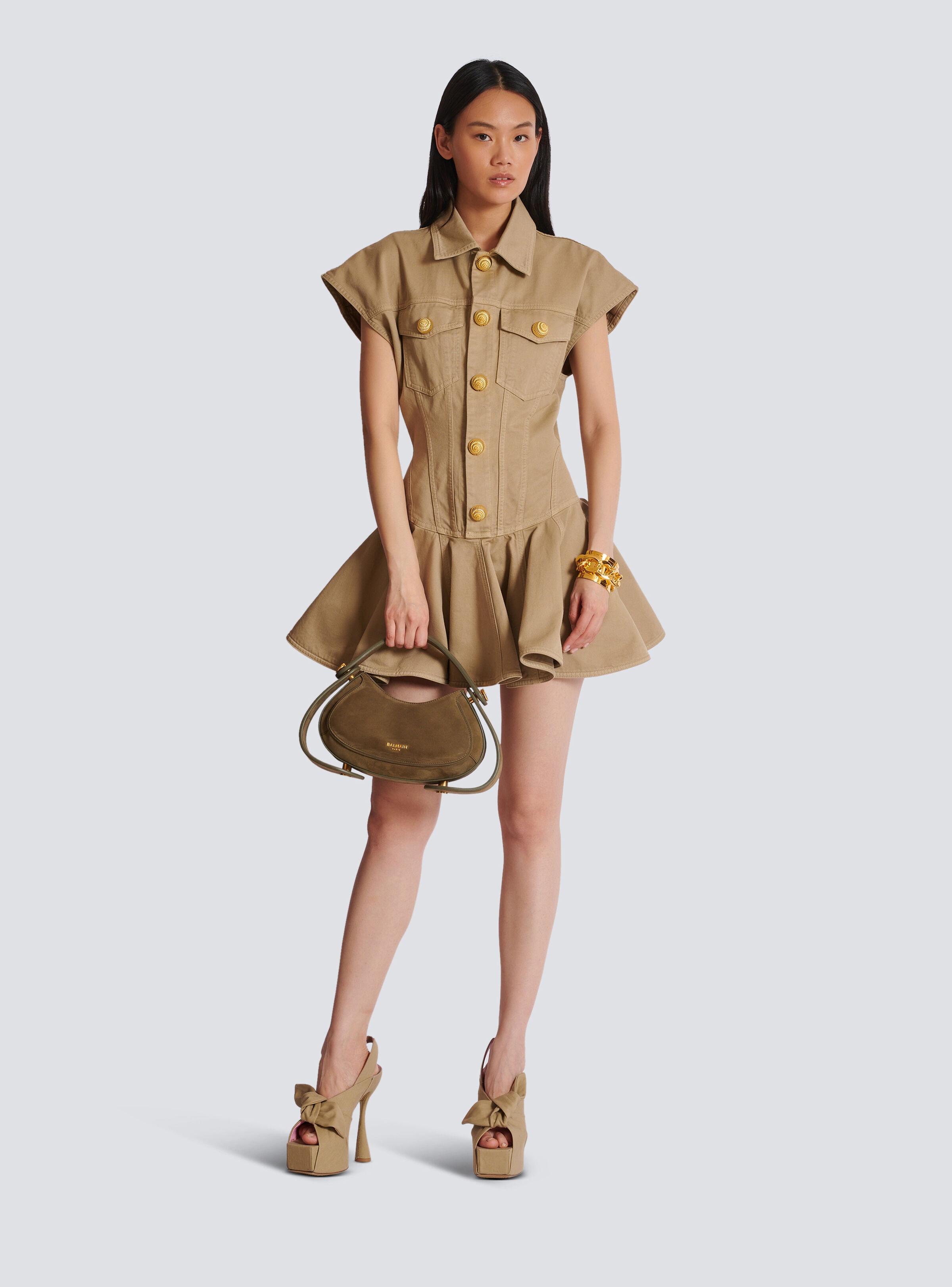 Flared dress in cotton canvas - 2