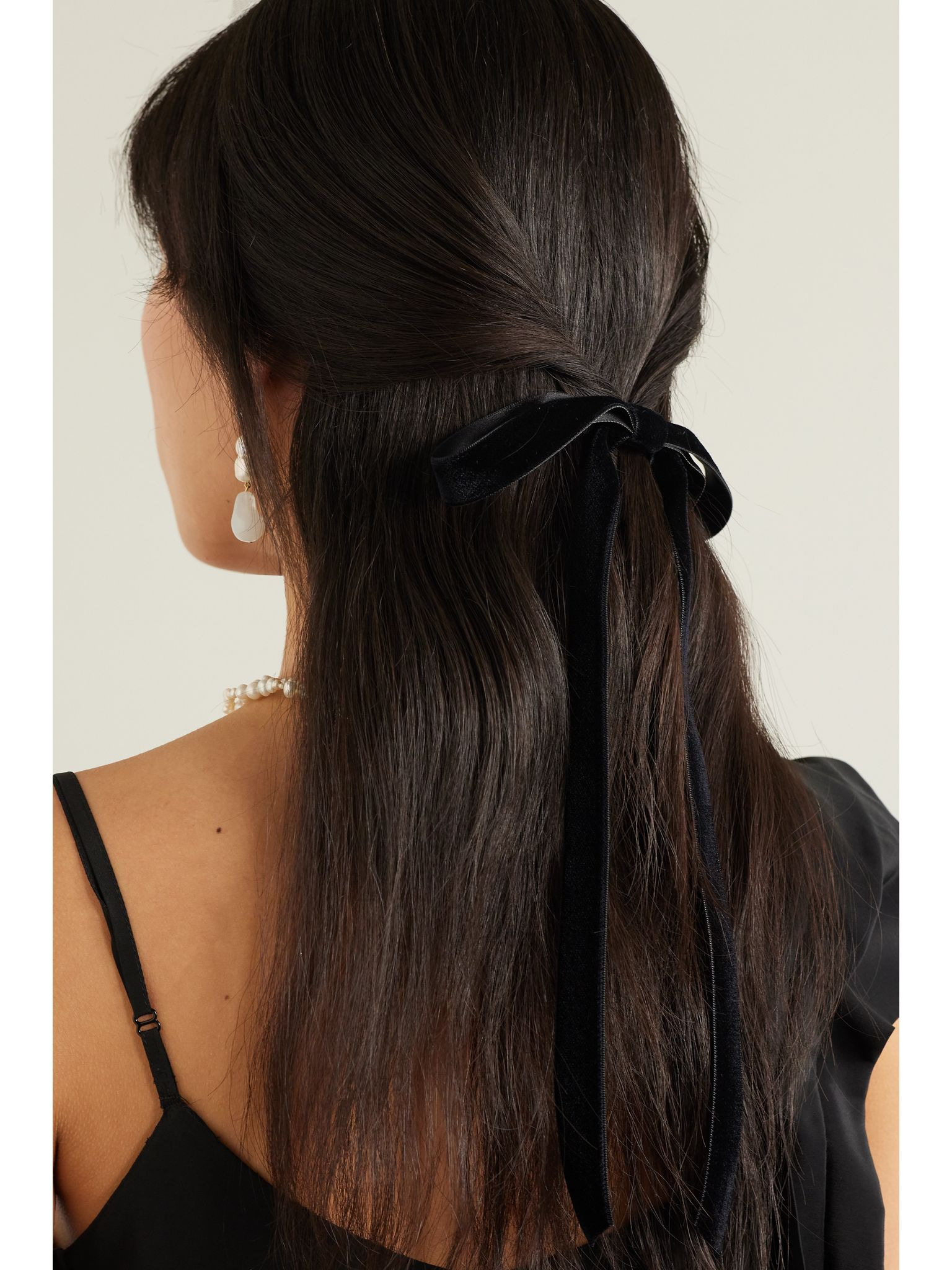 Aida velvet bow hair clip Black - 2
