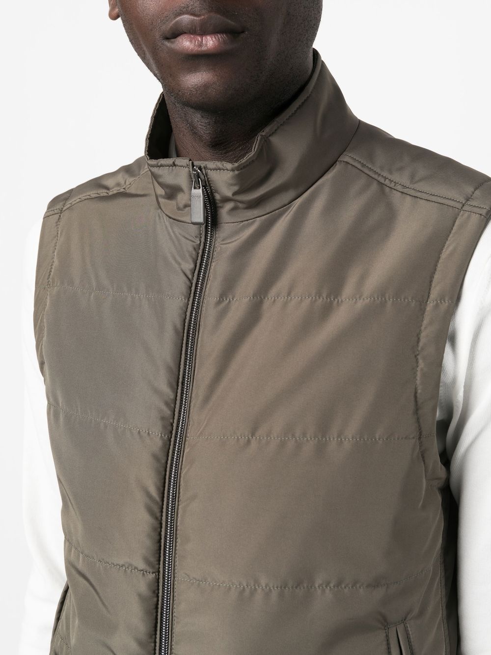 high-neck zip-up gilet - 5