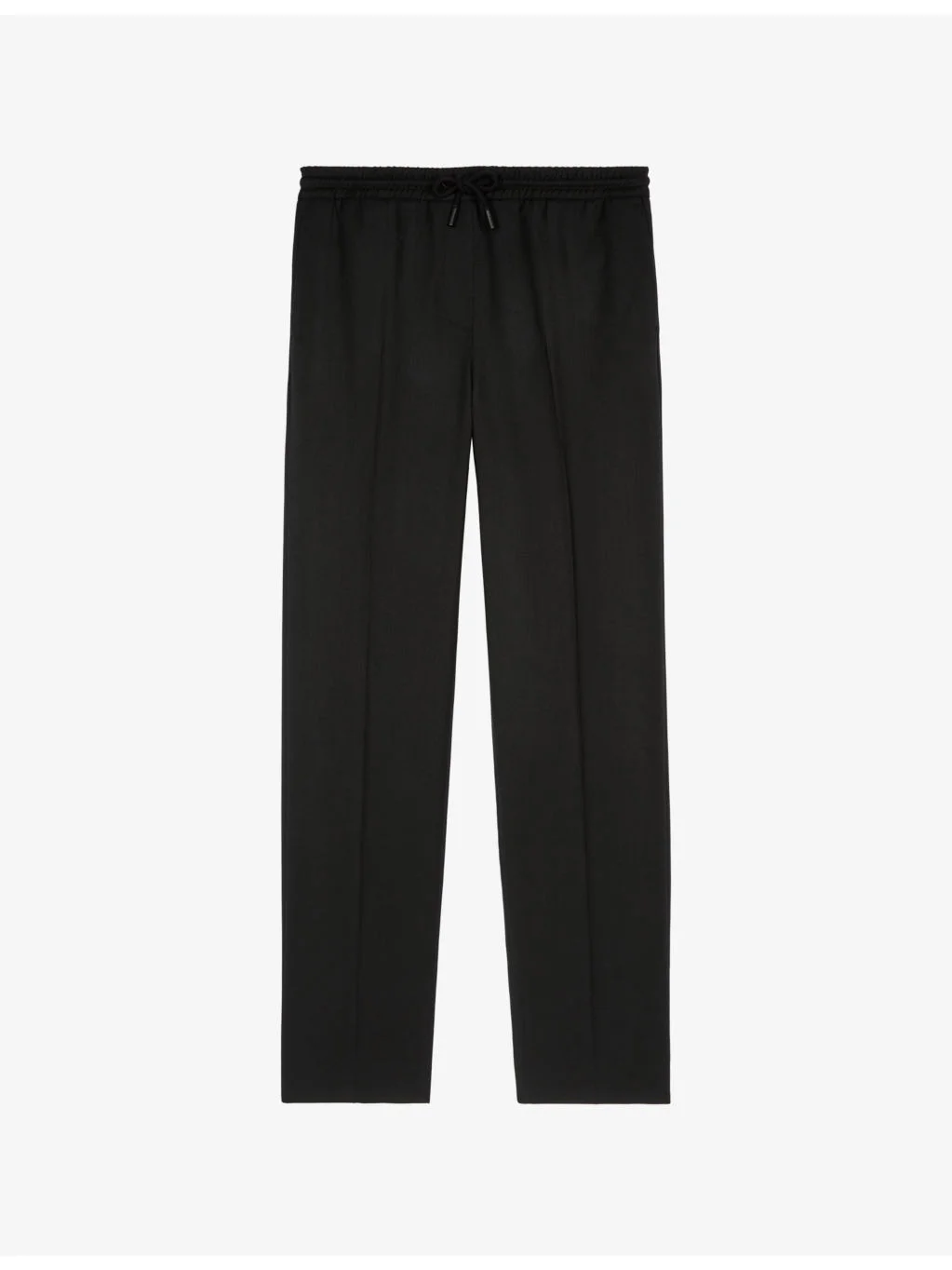 Drawstring-Waist Straight-Leg Wool Trousers - 1