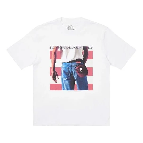 PALACE Born to Bun White Character Pattern Printing Short Sleeve Unisex P20TS069 - 1