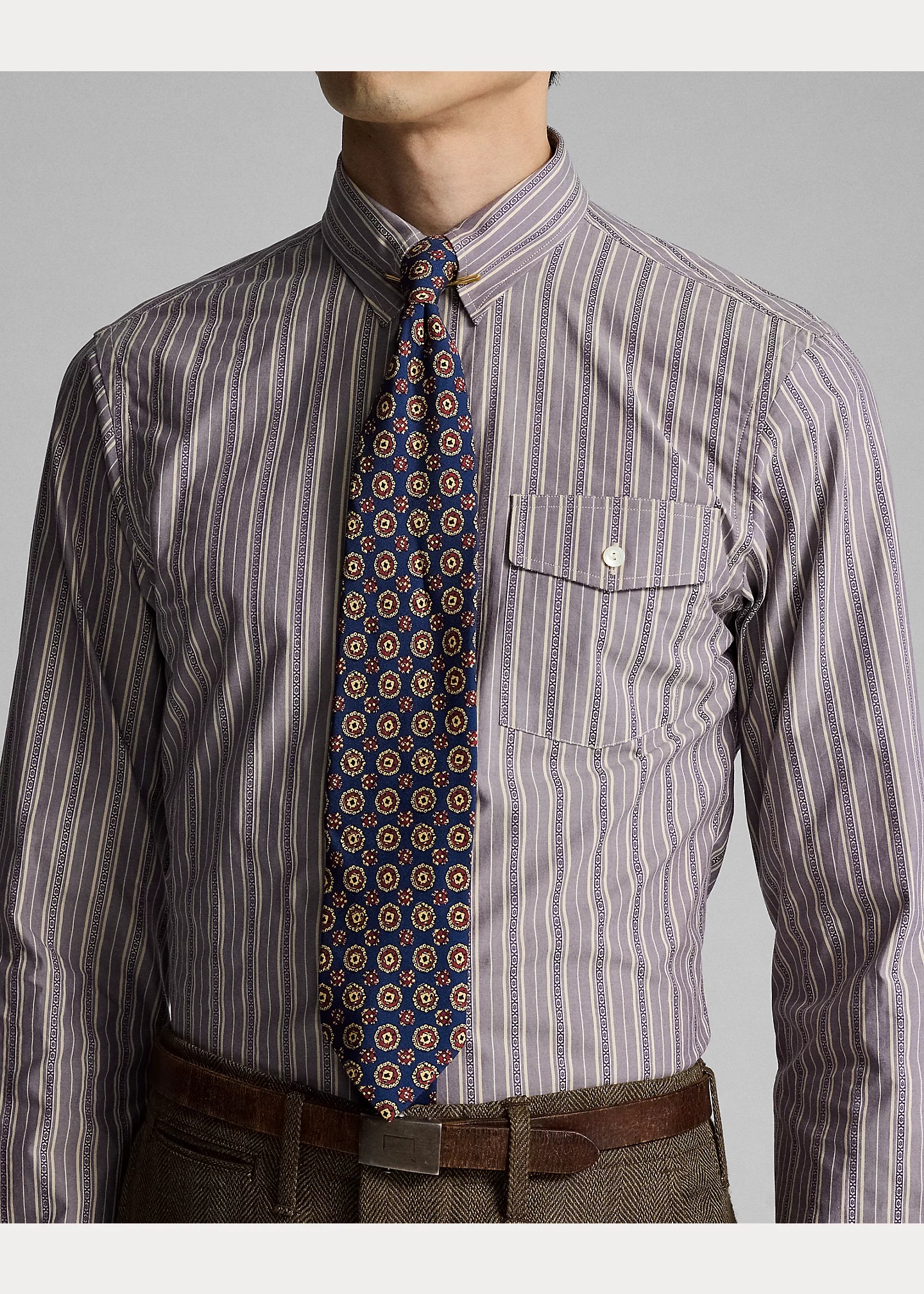 Slim Fit Striped Dobby Shirt - 5