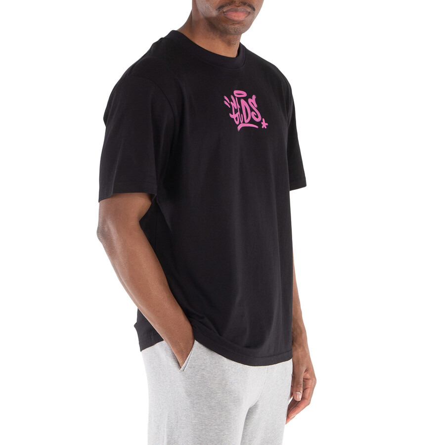 GCDS Black Graffiti Print Cotton T-Shirt - 5