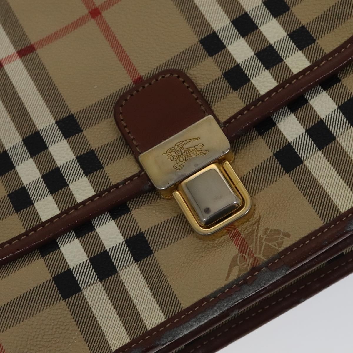 Burberry Nova Check Shoulder Bag Pvc Beige Brown Gold - 13