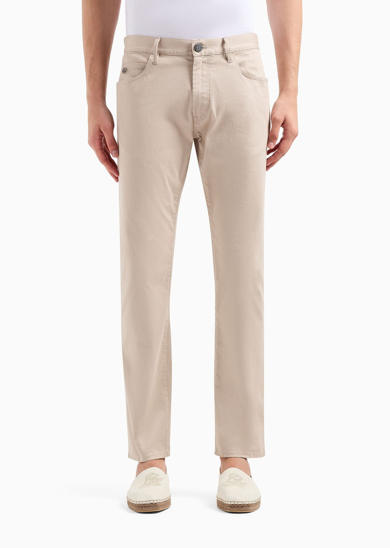 GIORGIO ARMANI Regular-fit, five-pocket trousers in stretch cotton outlook