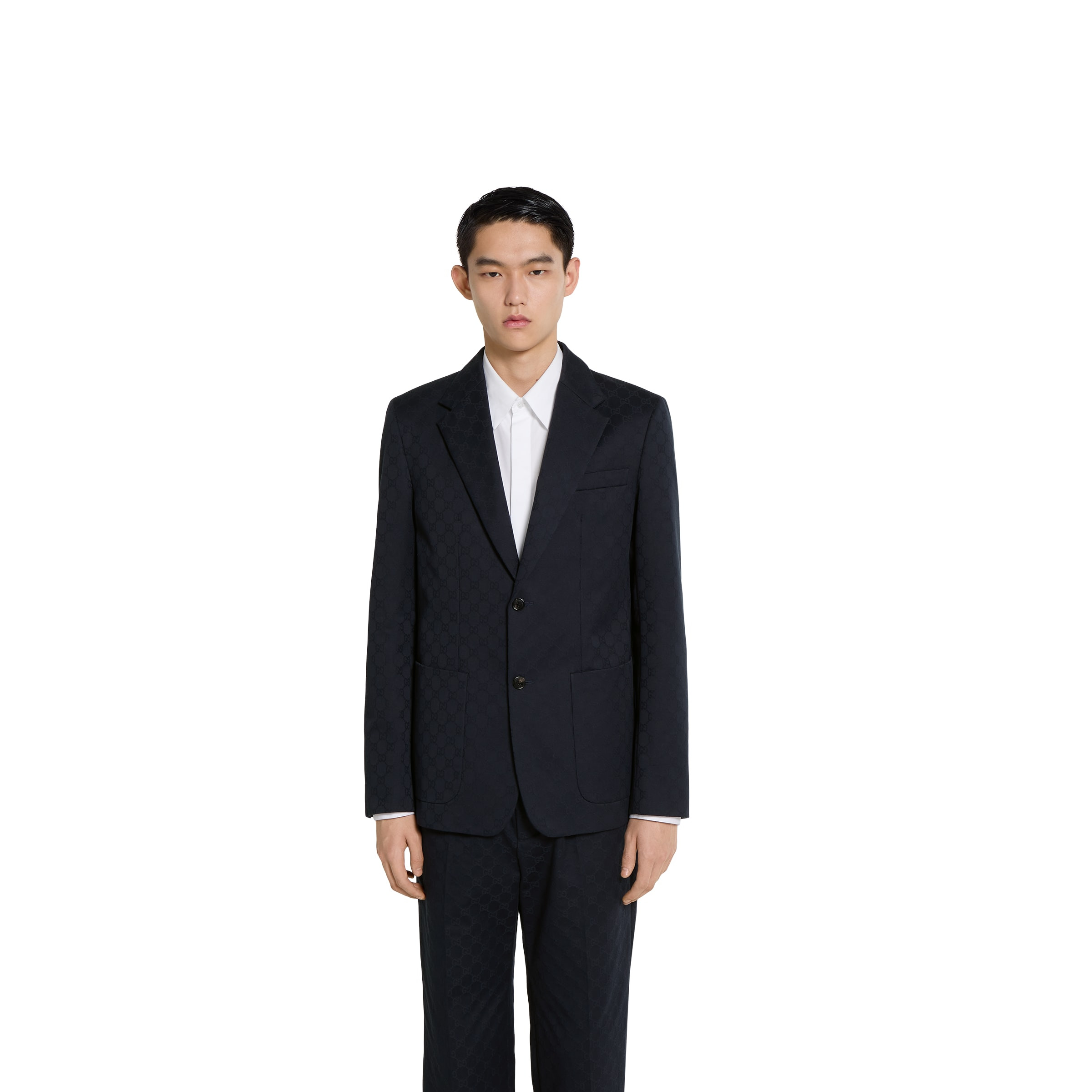 GG cotton gabardine jacquard jacket - 3