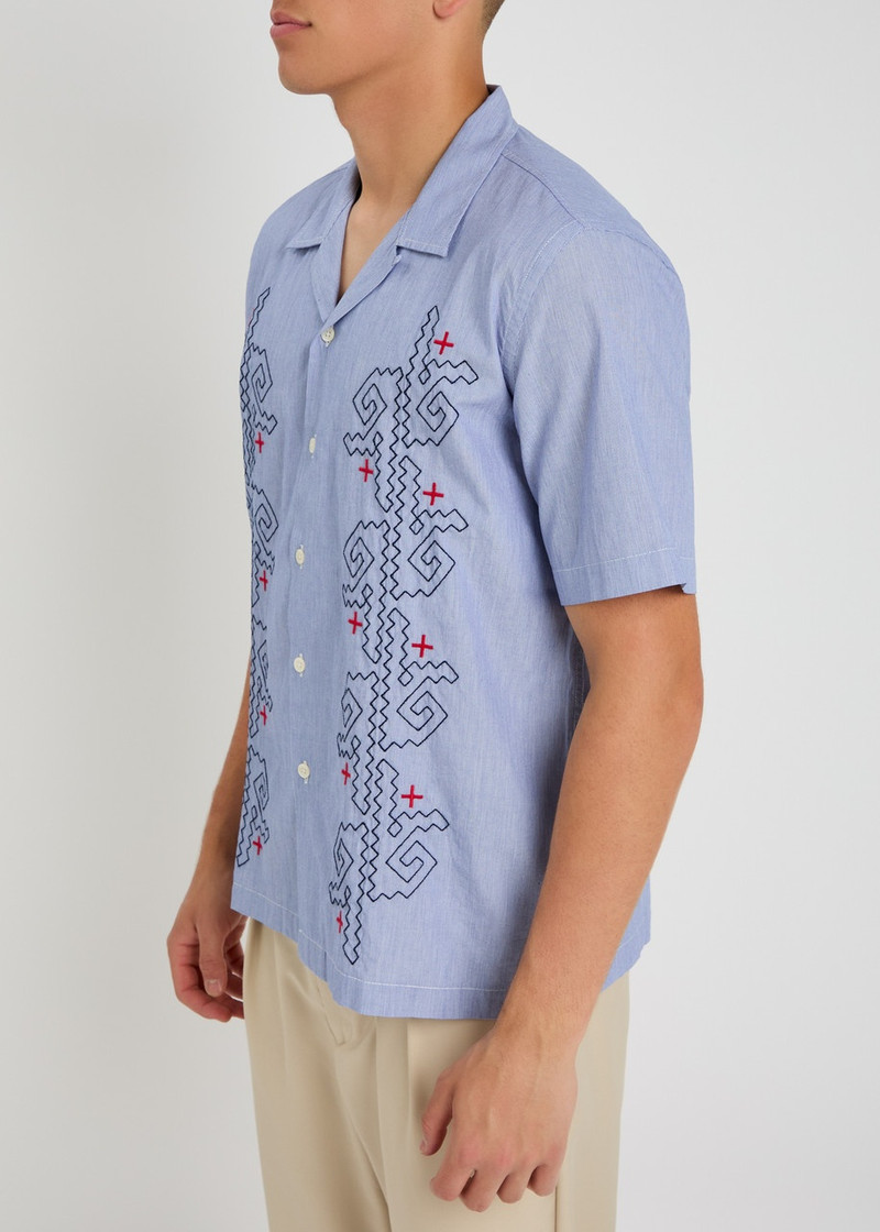 Universal Works Universal Works Road Fine-striped Cotton Shirt outlook