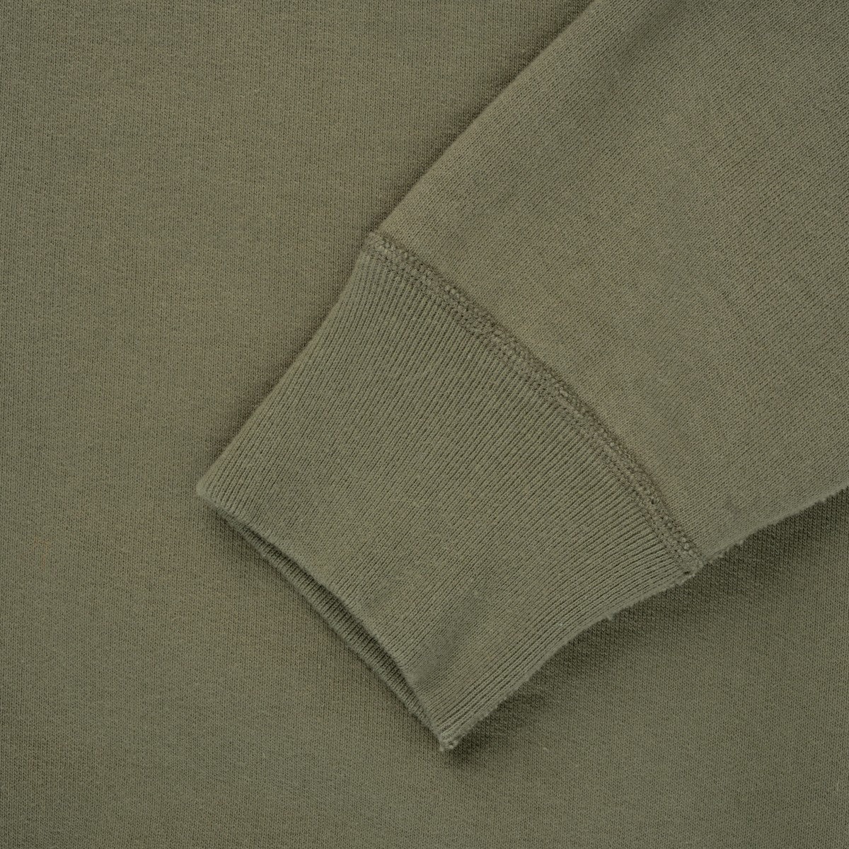IHSW-69L-BLK 14oz Ultra Heavyweight Loopwheel Cotton Crew Neck Sweat - Olive - 4