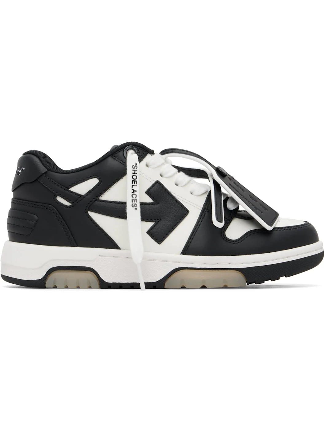 Black & White 'Out Of Office' Calf Leather Sneakers - 1