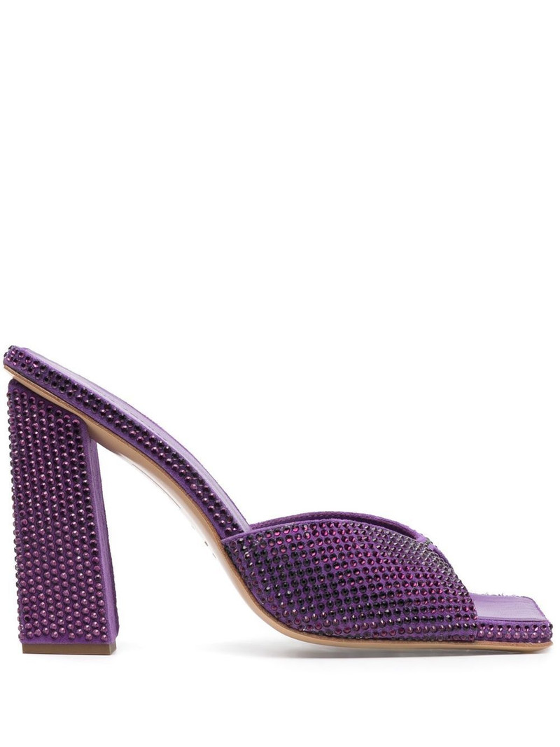 유리 크리스탈 embellished mules 1