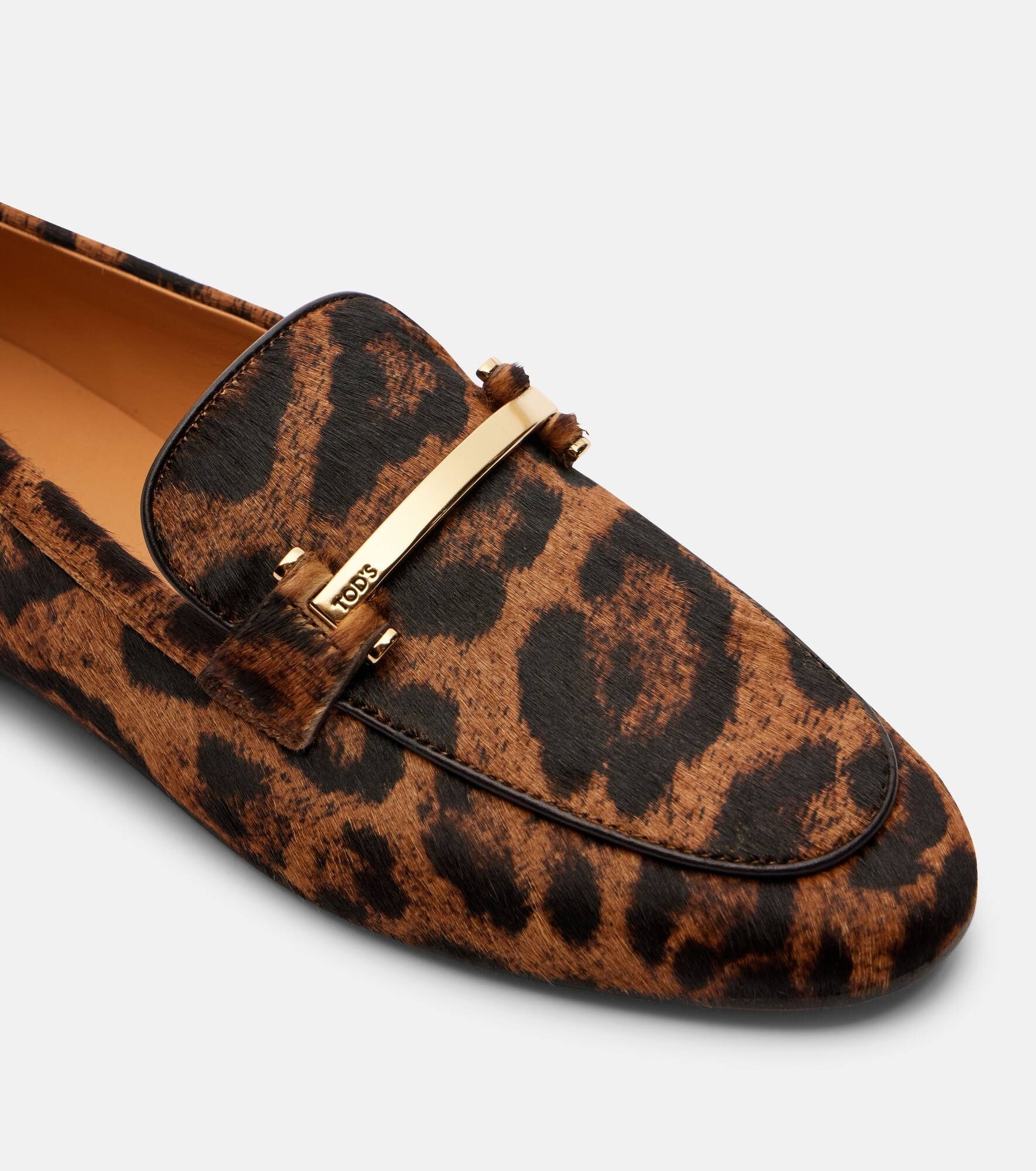 Leopard-print calf hair loafers - 5