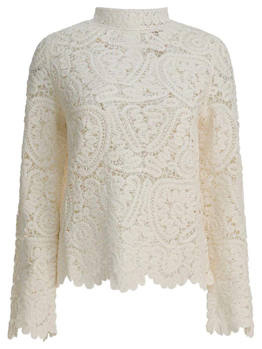 Loulou De Saison Perforated Silk "Wade" Sweater - 1