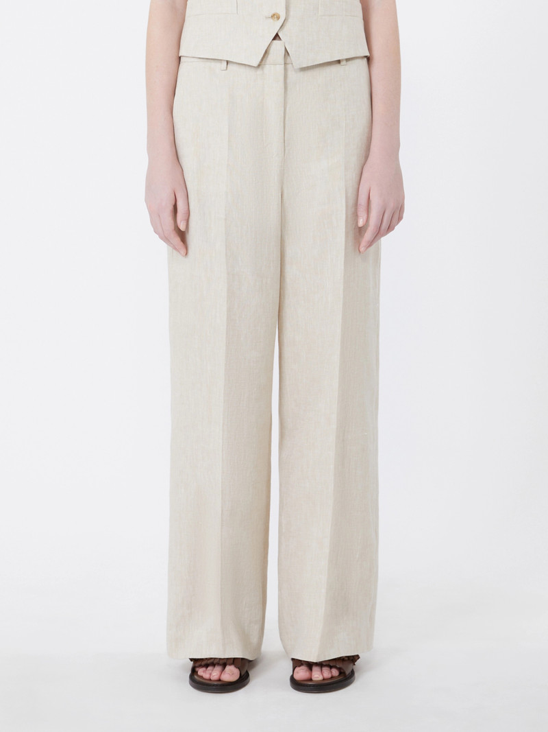 MALIZIA Linen canvas trousers - ECRU 3
