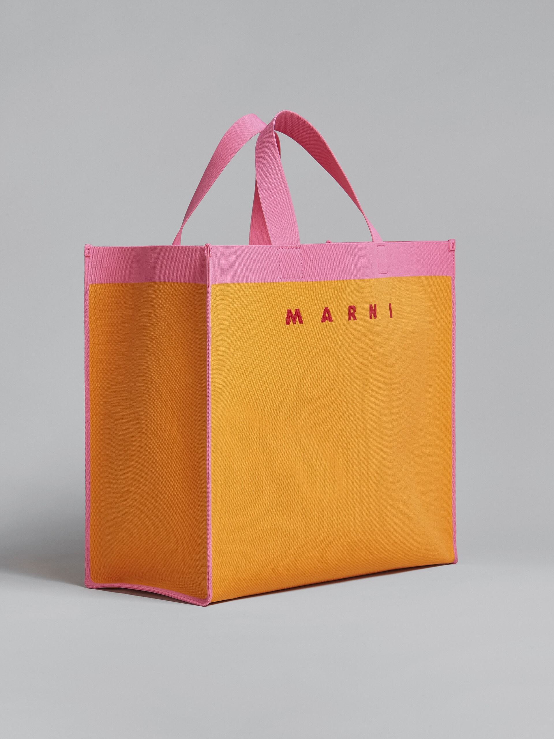 ORANGE AND PINK JACQUARD SHOPPING BAG - 6
