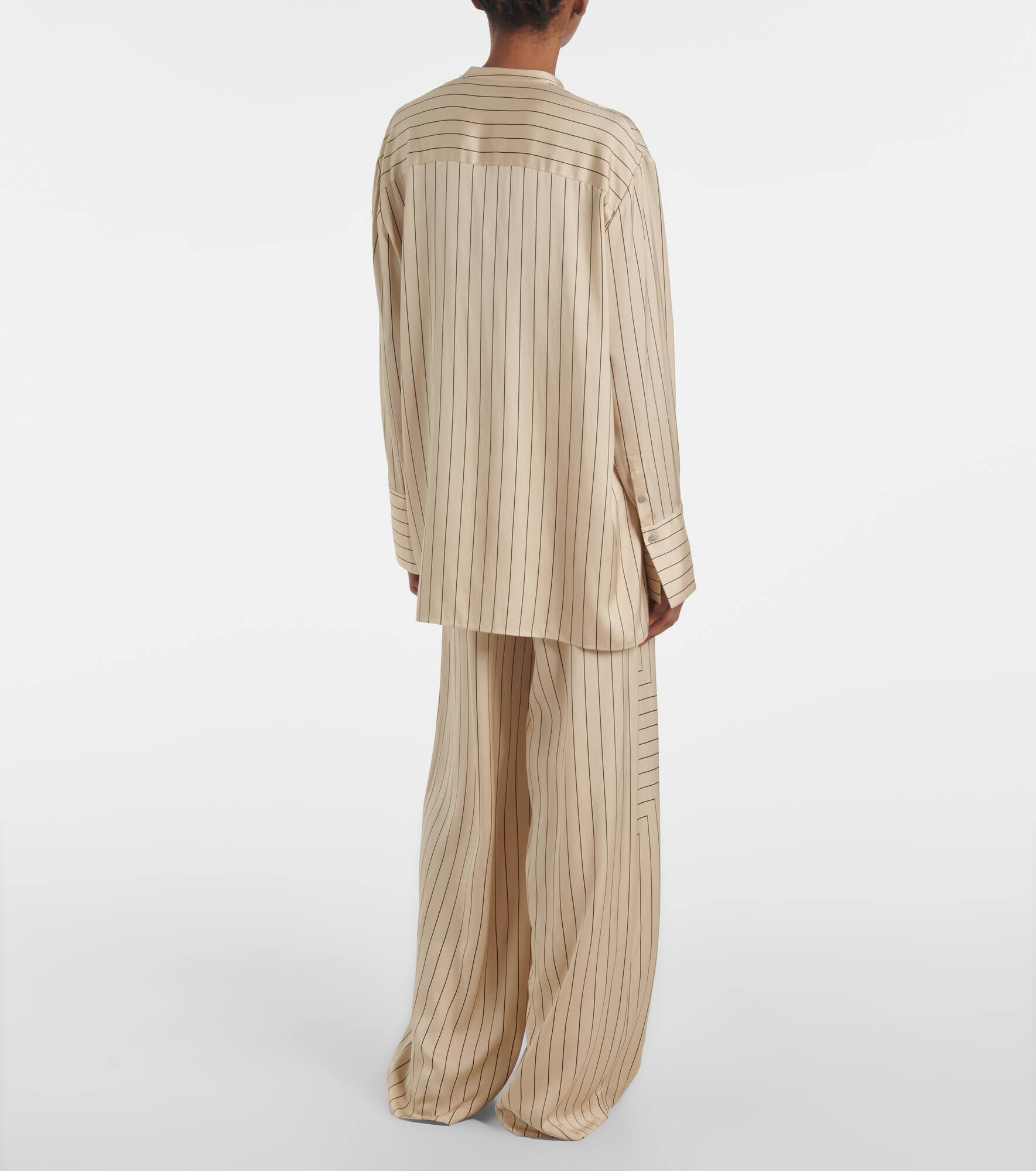 Athena striped silk-blend shirt - 3