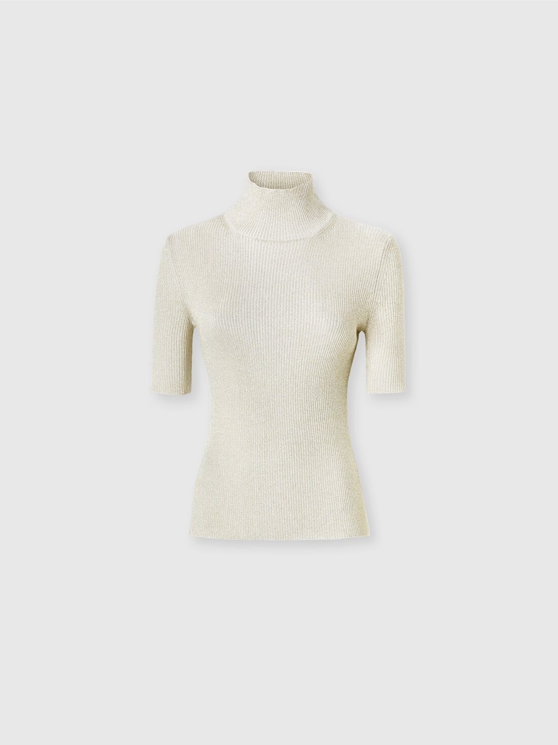 Short-sleeved turtleneck in glitter-effect viscose - 1