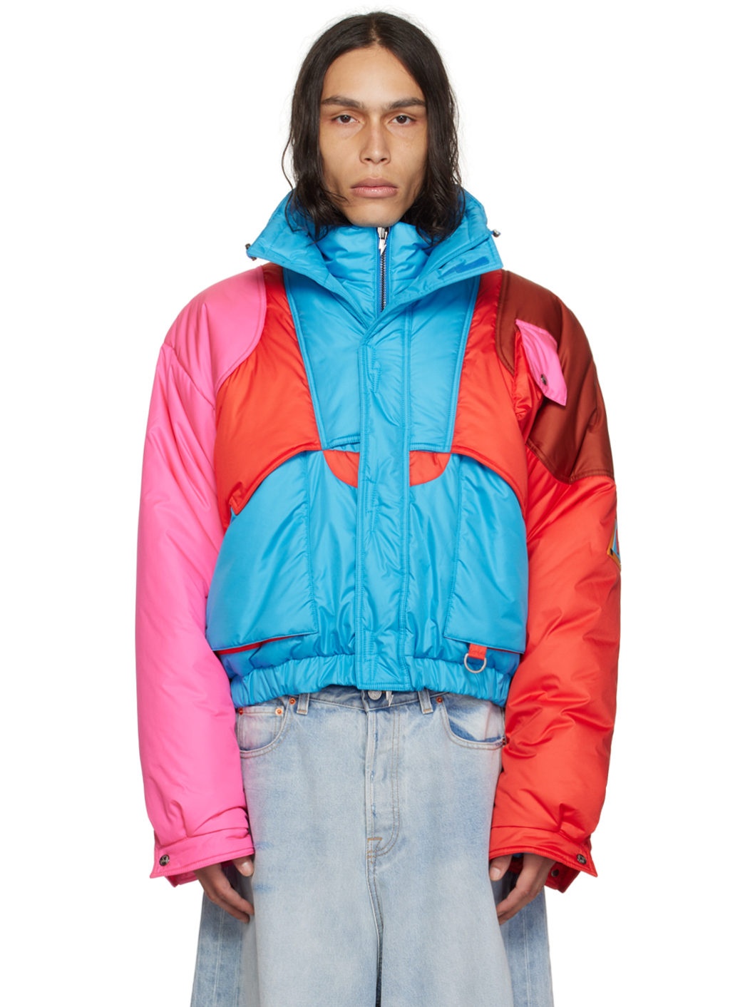 Blue Paneled Jacket - 1
