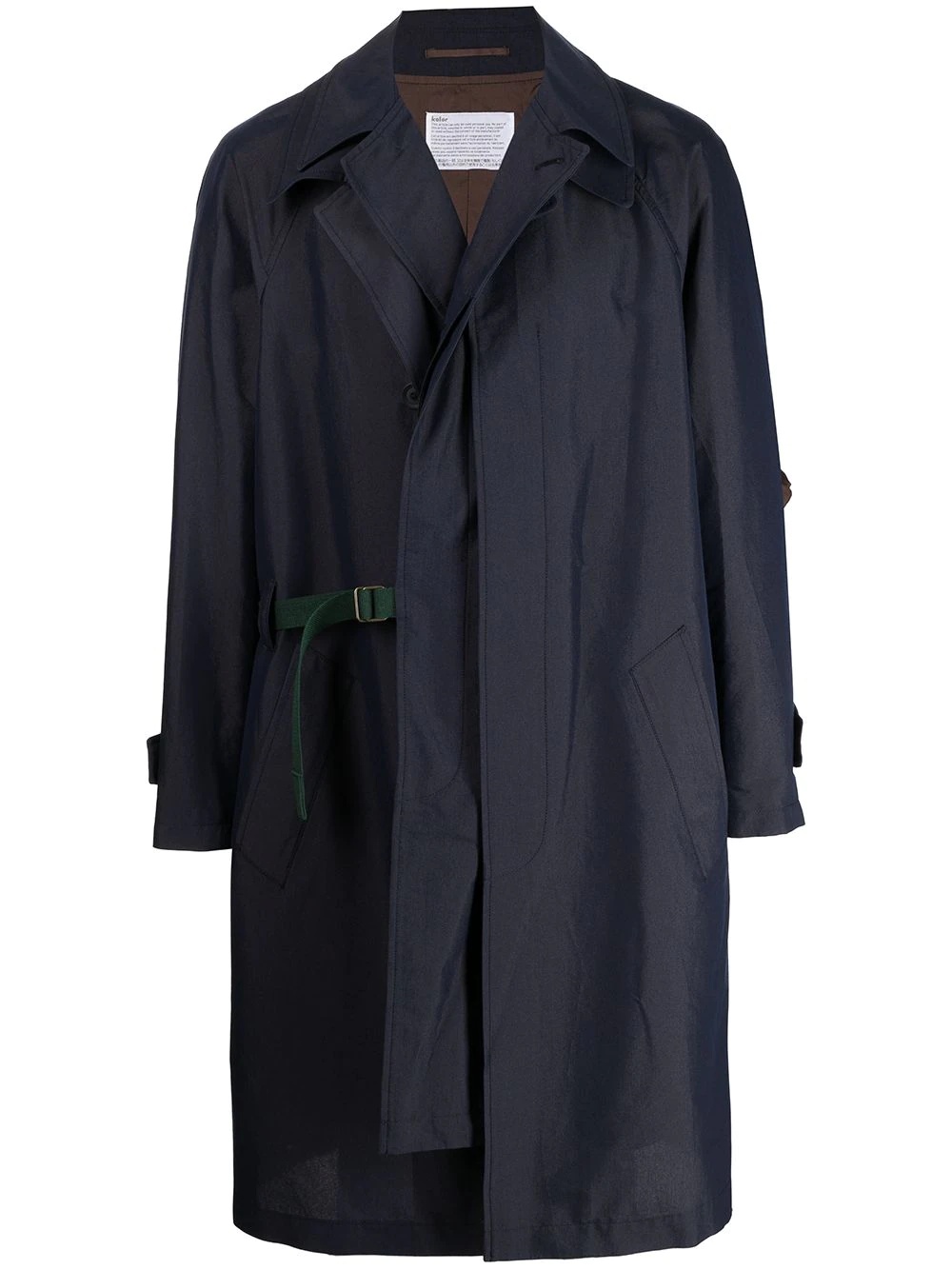 asymmetric draped trench coat - 1