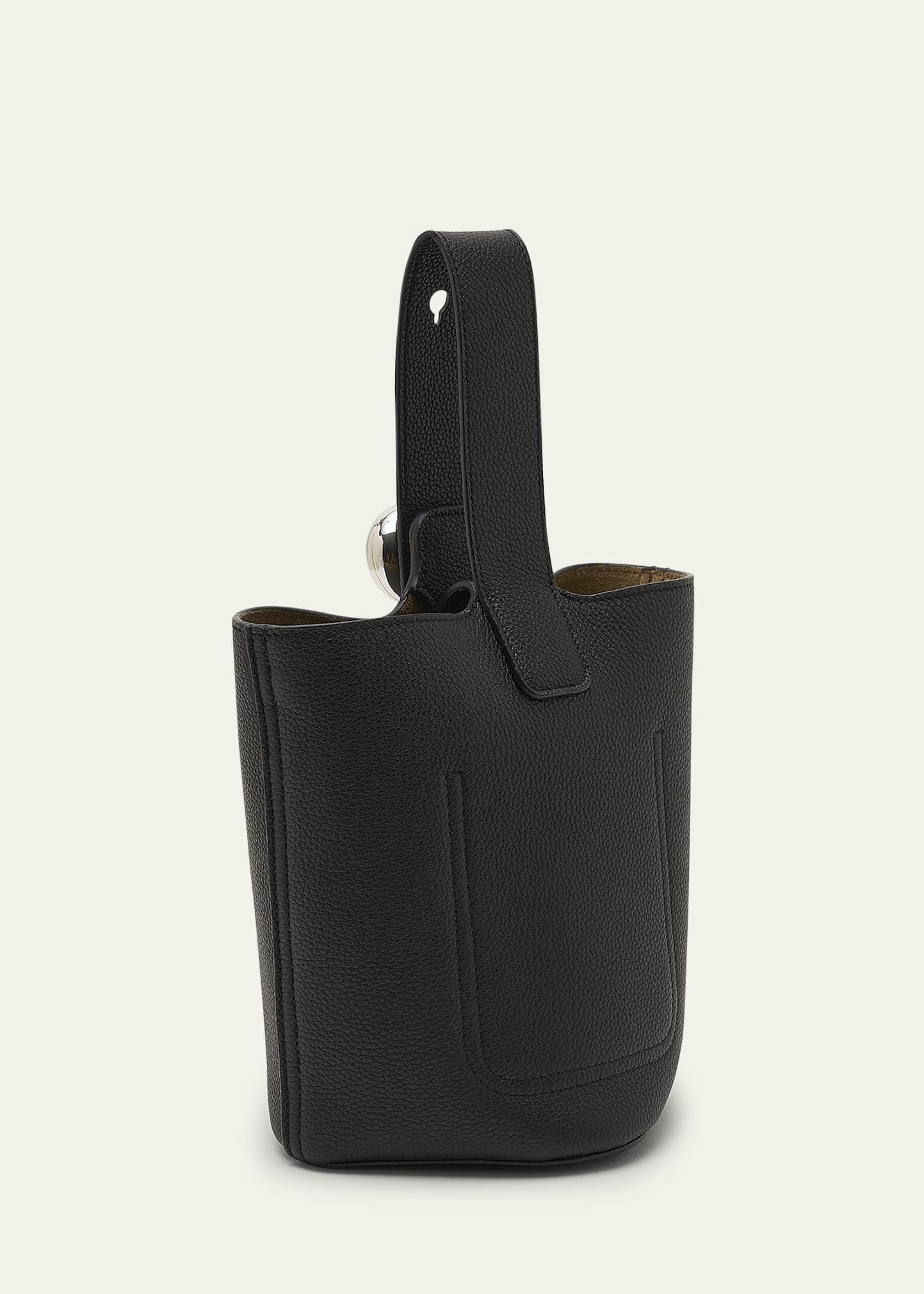 Mini Pebbled Leather Bucket Bag - 3