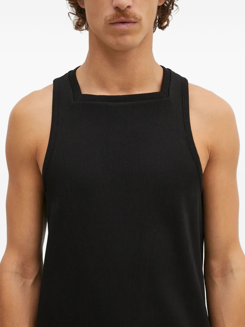 square-neck ribbed vest - 4