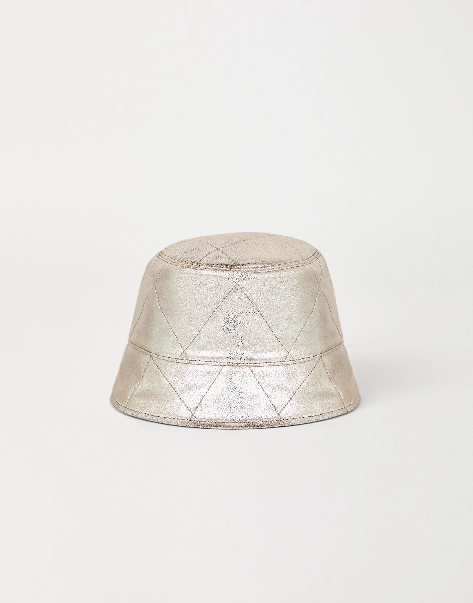Lamé nappa leather bucket hat - 1